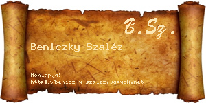 Beniczky Szaléz névjegykártya
