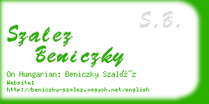 szalez beniczky business card